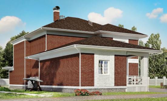 315-001-П Проект двухэтажного дома, гараж, классический коттедж из кирпича | Проекты домов от House Expert