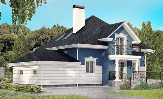 180-002-П Проект двухэтажного дома мансардой и гаражом, классический домик из кирпича | Проекты домов от House Expert