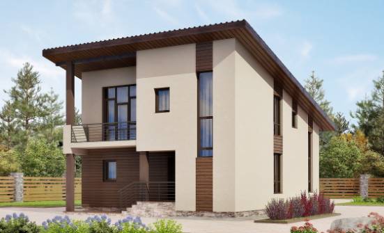 140-005-Л Проект двухэтажного дома мансардный этаж, доступный загородный дом из бризолита | Проекты домов от House Expert