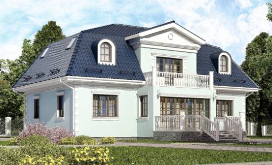 210-004-Л Проект двухэтажного дома мансардой, красивый загородный дом из бризолита | Проекты домов от House Expert