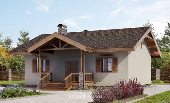 090-002-Л Проект одноэтажного дома, скромный домик из кирпича | Проекты домов от House Expert