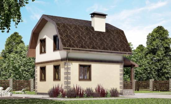 070-004-П Проект двухэтажного дома с мансардным этажом, уютный дом из теплоблока | Проекты домов от House Expert