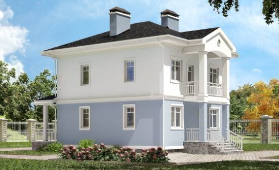 120-001-П Проект двухэтажного дома, бюджетный загородный дом из арболита | Проекты домов от House Expert