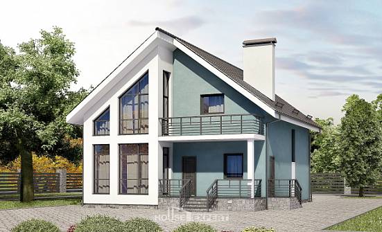 170-006-П Проект двухэтажного дома с мансардой, современный домик из твинблока | Проекты домов от House Expert