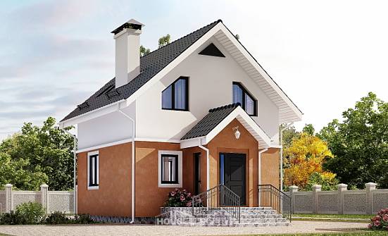 070-001-Л Проект двухэтажного дома с мансардным этажом, классический домик из керамзитобетонных блоков | Проекты домов от House Expert