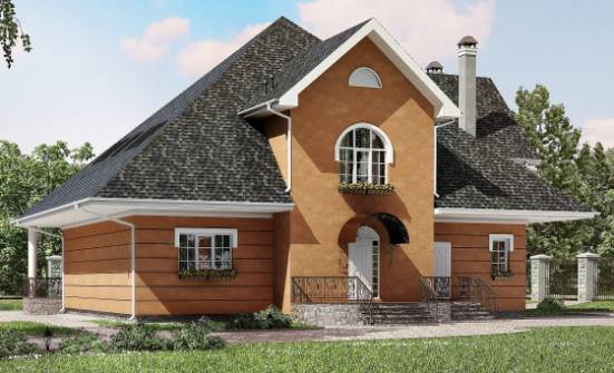 310-001-П Проект двухэтажного дома мансардой, уютный загородный дом из газобетона | Проекты домов от House Expert