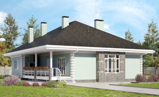 135-003-Л Проект одноэтажного дома, бюджетный домик из газобетона | Проекты домов от House Expert
