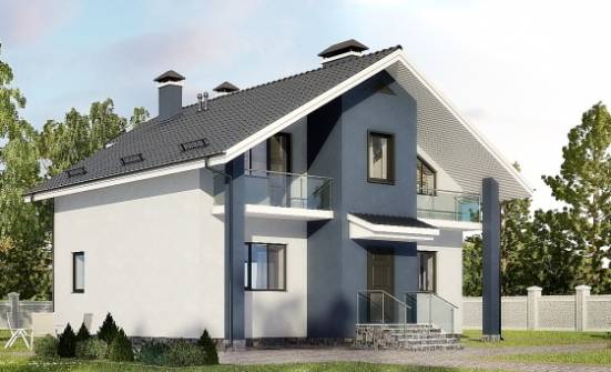 150-005-П Проект двухэтажного дома мансардой, бюджетный дом из блока | Проекты домов от House Expert