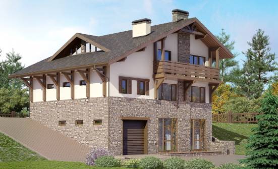 305-002-Л Проект трехэтажного дома с мансардным этажом, огромный дом из кирпича | Проекты домов от House Expert