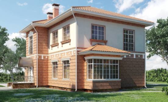 285-001-Л Проект двухэтажного дома, гараж, современный загородный дом из кирпича | Проекты домов от House Expert