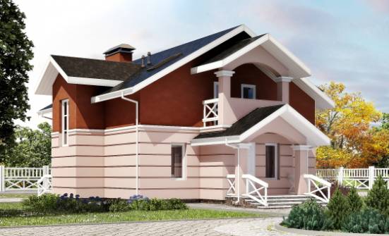 155-009-Л Проект двухэтажного дома с мансардой, бюджетный загородный дом из керамзитобетонных блоков | Проекты домов от House Expert