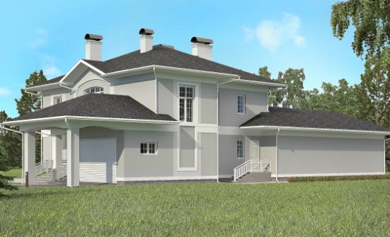 360-001-П Проект двухэтажного дома и гаражом, огромный загородный дом из кирпича | Проекты домов от House Expert