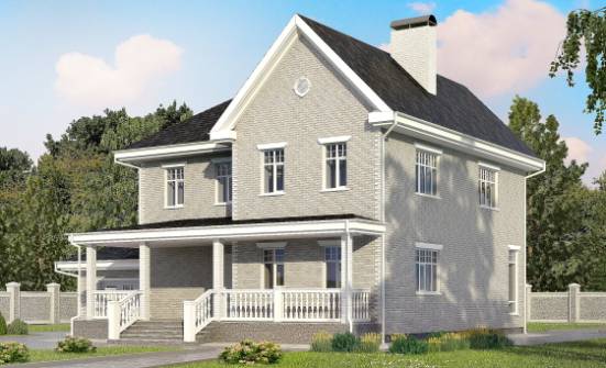 190-001-Л Проект двухэтажного дома, гараж, красивый дом из кирпича | Проекты домов от House Expert