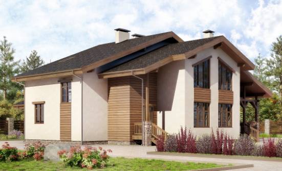 240-003-П Проект двухэтажного дома мансардой, классический коттедж из кирпича | Проекты домов от House Expert