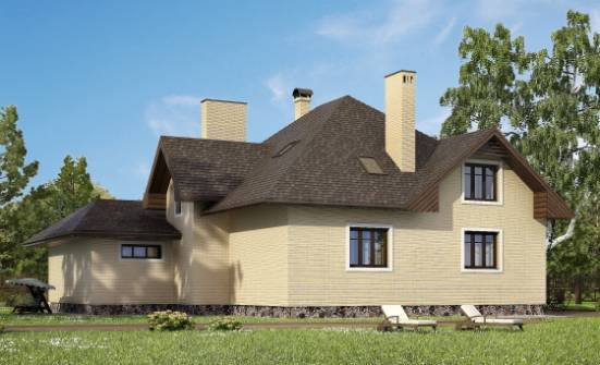 275-003-П Проект двухэтажного дома с мансардой и гаражом, красивый коттедж из кирпича | Проекты домов от House Expert