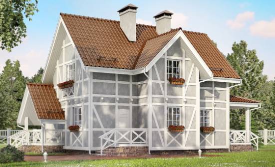 160-003-Л Проект двухэтажного дома мансардный этаж, классический загородный дом из пеноблока | Проекты домов от House Expert