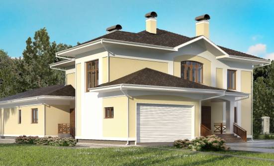 375-002-Л Проект двухэтажного дома и гаражом, большой загородный дом из кирпича | Проекты домов от House Expert