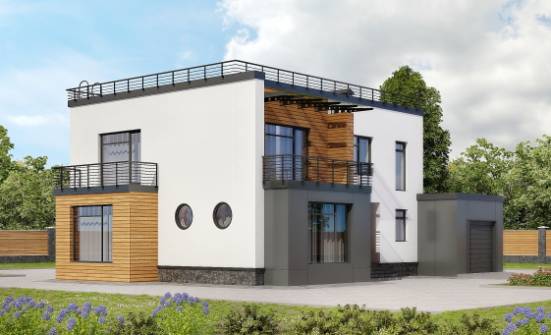 260-002-П Проект двухэтажного дома, гараж, классический загородный дом из газобетона | Проекты домов от House Expert