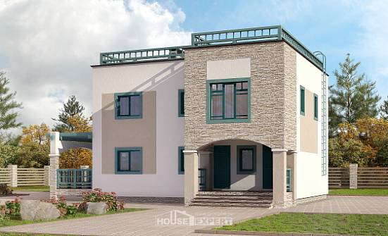 150-010-П Проект двухэтажного дома, скромный домик из кирпича | Проекты домов от House Expert