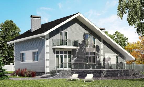 190-006-Л Проект двухэтажного дома с мансардой и гаражом, средний дом из арболита | Проекты домов от House Expert