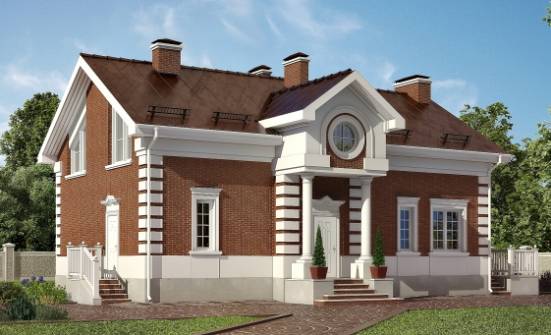 160-009-П Проект двухэтажного дома с мансардой, уютный коттедж из поризованных блоков | Проекты домов от House Expert