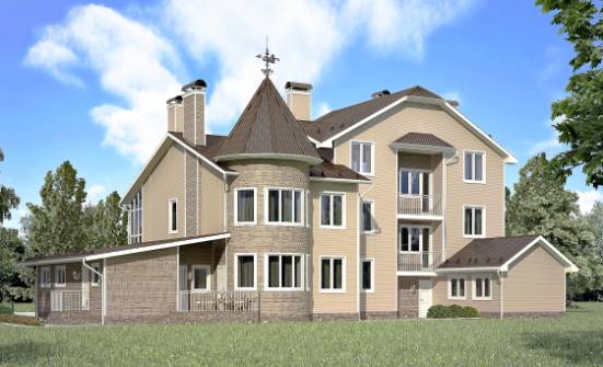 555-001-Л Проект трехэтажного дома мансардой и гаражом, красивый домик из твинблока | Проекты домов от House Expert
