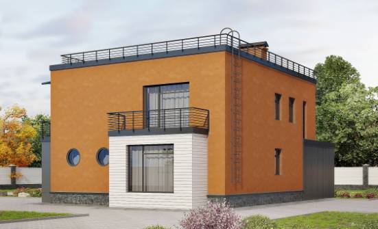 260-002-Л Проект двухэтажного дома и гаражом, просторный домик из блока | Проекты домов от House Expert