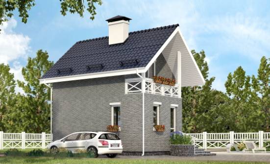 045-001-П Проект двухэтажного дома мансардный этаж, уютный загородный дом из блока | Проекты домов от House Expert