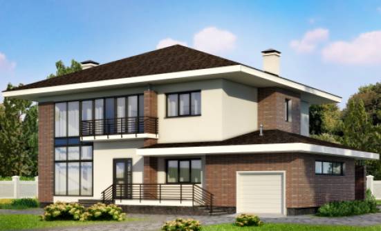 275-002-П Проект двухэтажного дома, гараж, огромный загородный дом из кирпича | Проекты домов от House Expert