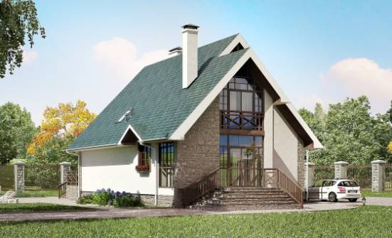 170-003-Л Проект двухэтажного дома с мансардой, экономичный загородный дом из твинблока | Проекты домов от House Expert