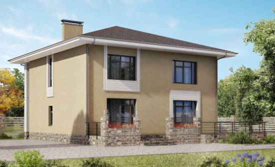 180-015-Л Проект двухэтажного дома, красивый коттедж из поризованных блоков | Проекты домов от House Expert