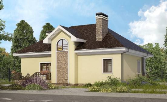 150-008-Л Проект двухэтажного дома с мансардой, скромный домик из теплоблока | Проекты домов от House Expert