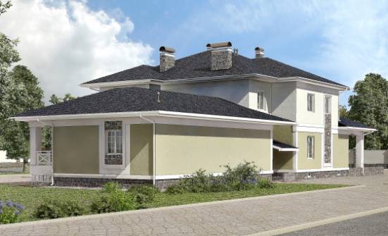 620-001-Л Проект трехэтажного дома, гараж, просторный домик из теплоблока | Проекты домов от House Expert