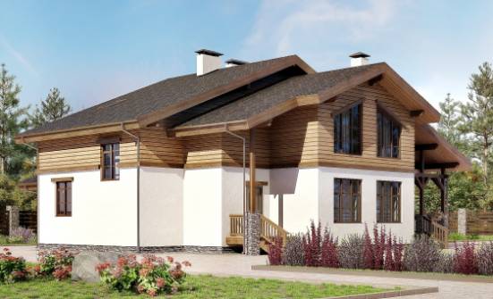 210-006-П Проект двухэтажного дома с мансардой, классический загородный дом из кирпича | Проекты домов от House Expert