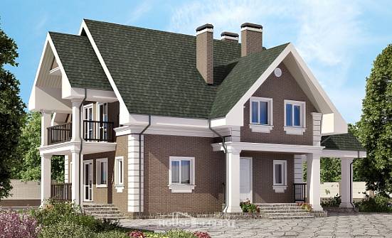 140-003-П Проект двухэтажного дома мансардный этаж, гараж, красивый дом из арболита | Проекты домов от House Expert
