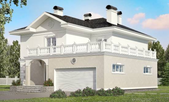 340-002-П Проект двухэтажного дома и гаражом, просторный коттедж из кирпича | Проекты домов от House Expert