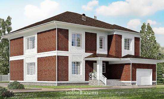 315-001-П Проект двухэтажного дома, гараж, классический коттедж из кирпича | Проекты домов от House Expert