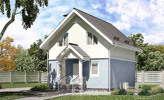 095-002-П Проект двухэтажного дома с мансардным этажом, экономичный коттедж из керамзитобетонных блоков | Проекты домов от House Expert
