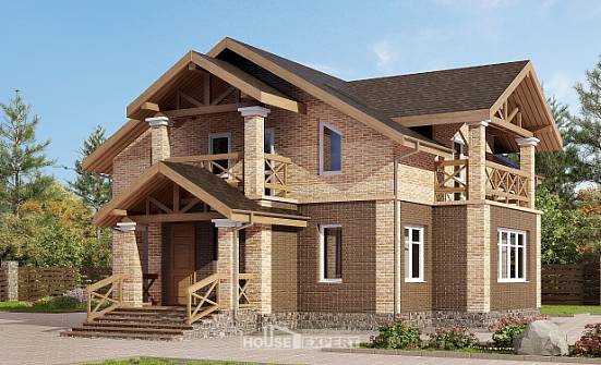 160-014-П Проект двухэтажного дома, бюджетный загородный дом из поризованных блоков | Проекты домов от House Expert