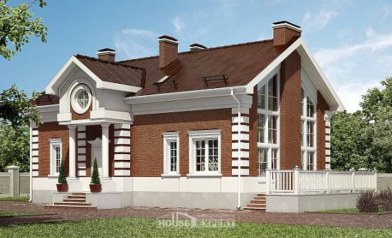 160-009-П Проект двухэтажного дома с мансардой, уютный коттедж из поризованных блоков | Проекты домов от House Expert
