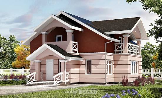 155-009-Л Проект двухэтажного дома с мансардой, бюджетный загородный дом из керамзитобетонных блоков | Проекты домов от House Expert