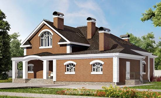 400-003-П Проект двухэтажного дома с мансардой, уютный загородный дом из арболита | Проекты домов от House Expert
