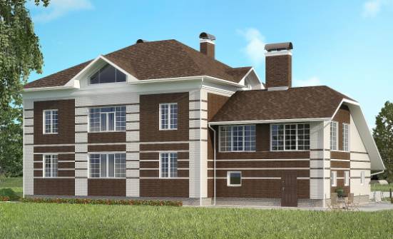 505-002-Л Проект трехэтажного дома и гаражом, уютный домик из кирпича | Проекты домов от House Expert