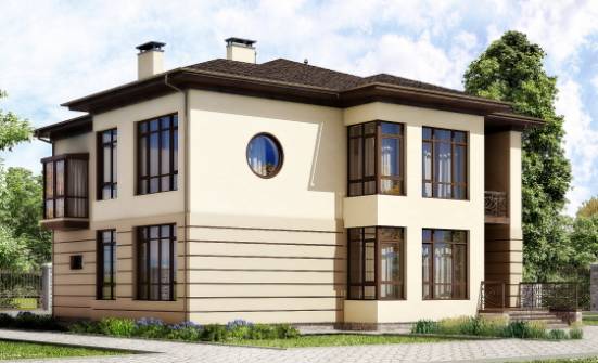 300-006-П Проект двухэтажного дома и гаражом, современный загородный дом из кирпича | Проекты домов от House Expert