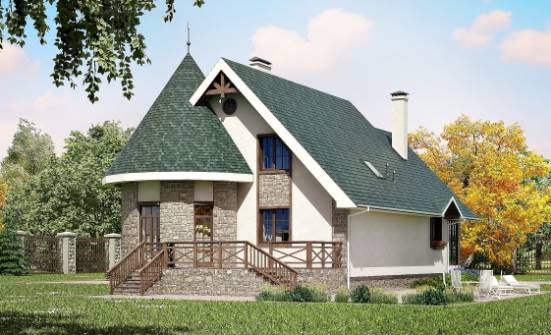 170-003-Л Проект двухэтажного дома с мансардой, экономичный загородный дом из твинблока | Проекты домов от House Expert