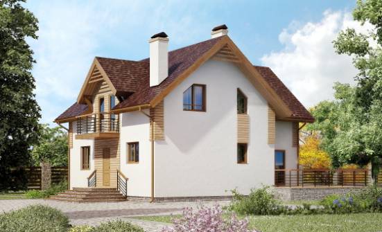 150-009-П  Проект двухэтажного дома мансардой, уютный домик из арболита | Проекты домов от House Expert