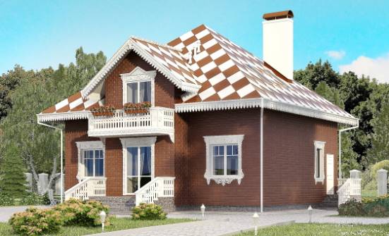 155-003-Л Проект двухэтажного дома с мансардой и гаражом, бюджетный коттедж из керамзитобетонных блоков | Проекты домов от House Expert
