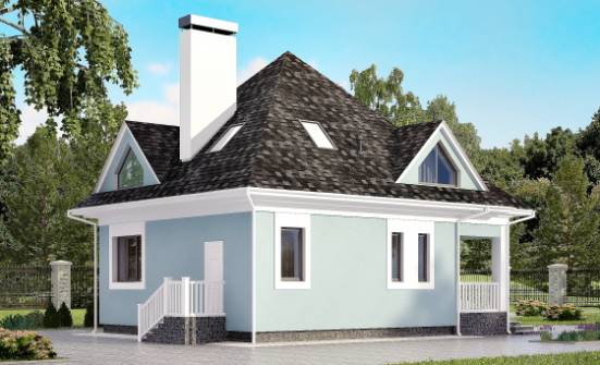 110-001-Л Проект двухэтажного дома мансардный этаж, современный домик из керамзитобетонных блоков | Проекты домов от House Expert