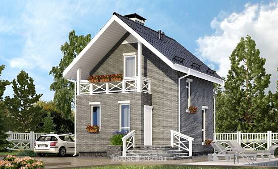 045-001-П Проект двухэтажного дома мансардный этаж, уютный загородный дом из блока | Проекты домов от House Expert