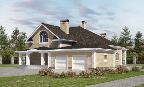 290-001-П Проект двухэтажного дома мансардой, гараж, большой коттедж из кирпича | Проекты домов от House Expert